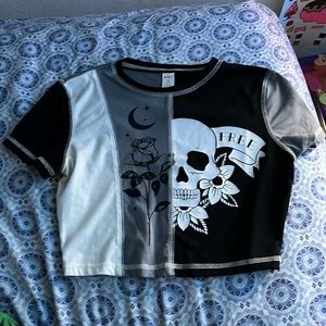 multicolored crop top, small, barely worn and good quality.